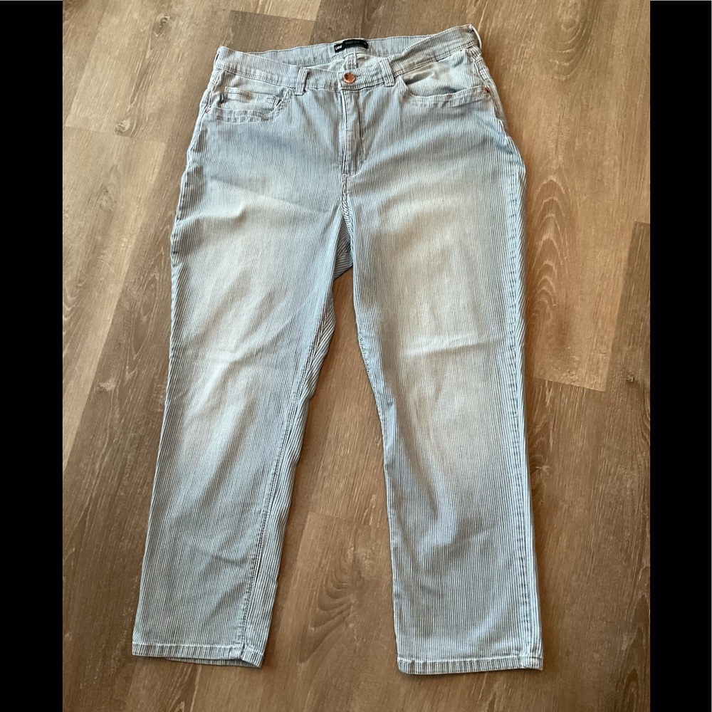 Lee Easy Fit Stripe Capri Jeans Sz-14